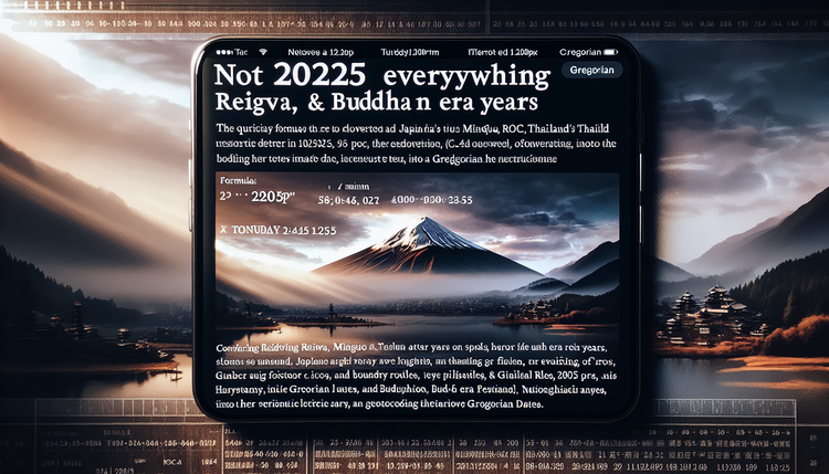 Not 2025 Everywhere: Decoding Reiwa, Minguo & Buddhist Era Years